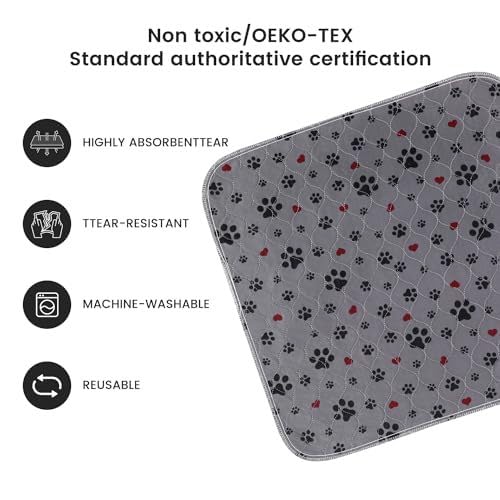 Image of Washable Pee Pads for Dogs,2 Pack Extra Large 54 inchx54 inch Super Absorbent Reusable Puppy Pads,Non-Slip 100% Waterproof Dog Pee Pads,Pet Training Pads for Couch, Crate,Potty Training,Floor