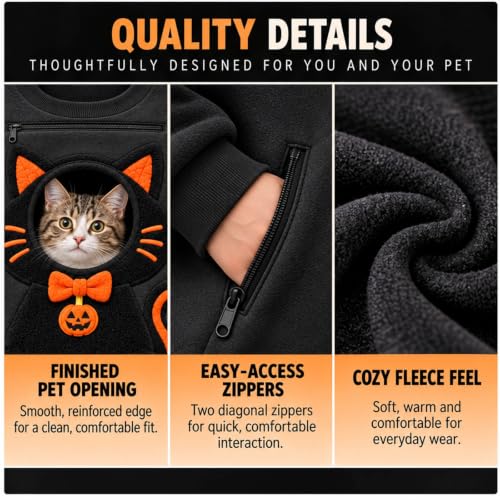 Halloween Sweatshirts for Women Pet Pouch Sweatshirt Cat Carrier Pullover - image 4