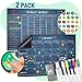 Magnetic Chalkboard Reward Chore Chart – Black Dry Erase Refrigerator Responsibility Incentive Chart - Multiple Kid Chart System w/Bonus Reusable Monthly Calendar - 11” x 17”