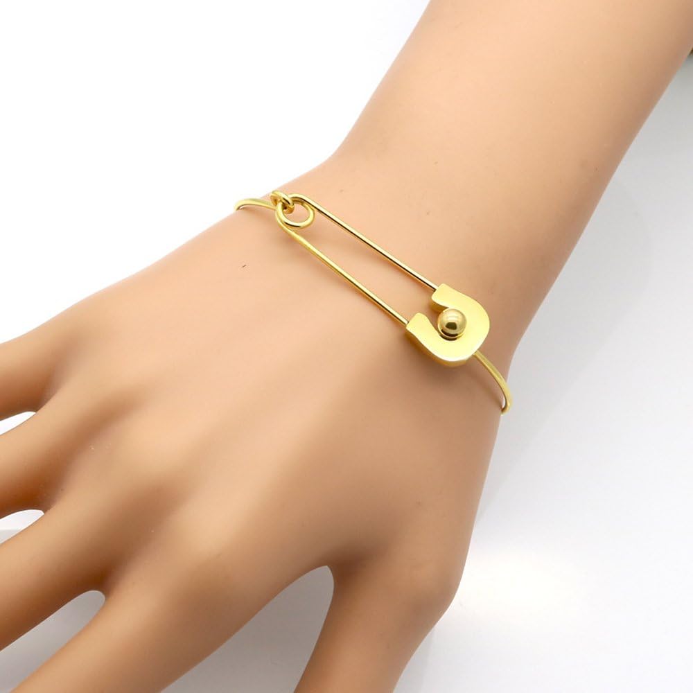 AOCHEE Fashion Safety Pin Hook Bangle Bracelet Classic 3 Colors Simple Love Bracelet - Image 5