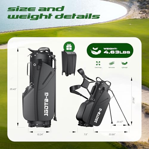 1GoTo-G 7-Way Golf Stand Bag - Lightweight Golf Club Bags with 7 Full-Length Dividers, Cooler, Rain Hood for Men and Women - Thumbnail 7