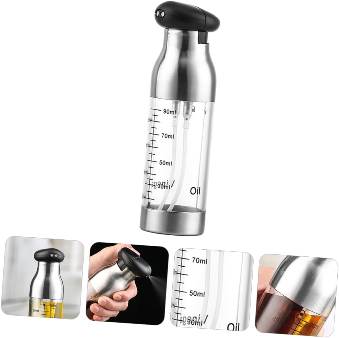 Dual Spray Olive Oil Dispenser Kitchen Oil Spray Bottle 90ml Storage Bottle for Cooking Baking