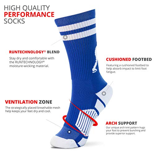 Chalktalksports Hockey Adult Woven Mid-Calf Socks | Hockey Player | Royal/White #TOP2