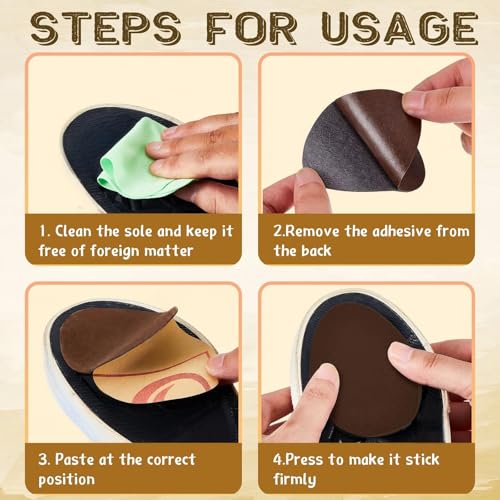 Image of Jecery 36 Pcs Suede Soles for Dance Shoes Non Slip Shoe Pads on Bottom of High Heeled Shoes Protectors Adhesive for Women (Brown)