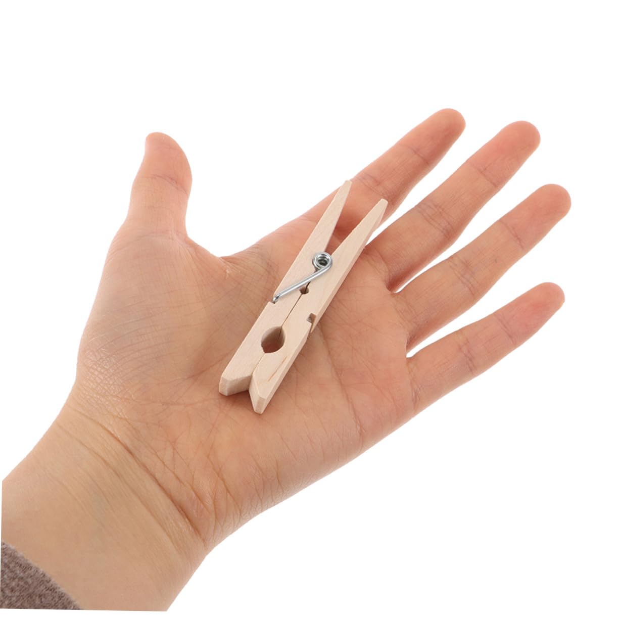 70 Piezas Pinzas de Madera Naturales para Colgar Ropa y Manualidades Clips Resistentes al Viento para Calcetines Toallas Fotos y Notas de Unidades Diseño Compacto y Acabado sin