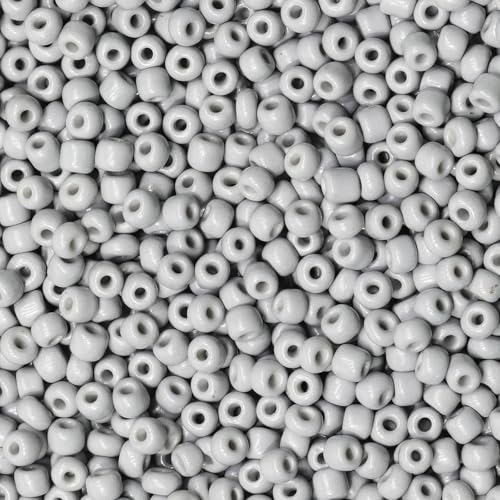 LEECOON 4mm Gray Color Seed Beads,100grams About 1300pcs Size 6/0 Small Seed Beads for Making Necklace Bracelet Earring