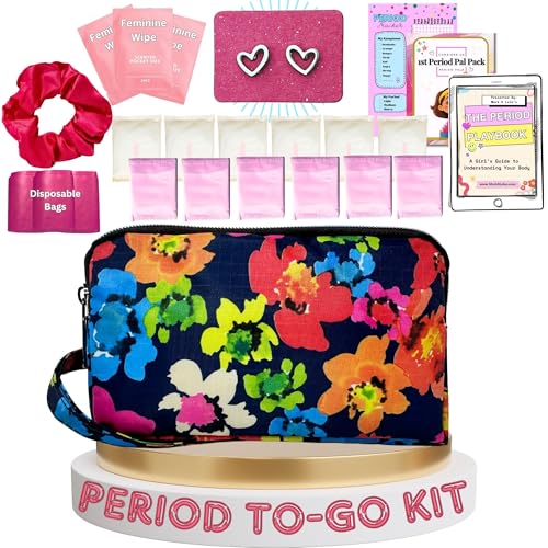 Mark and Lola’s First Period Pal Pack Gift Box | First Period Kit for Tweens & Teens | Pads, Panty Liners, Confidence-Boosting Essentials, First Period Gift Box & Discreet Bag (Hearts)