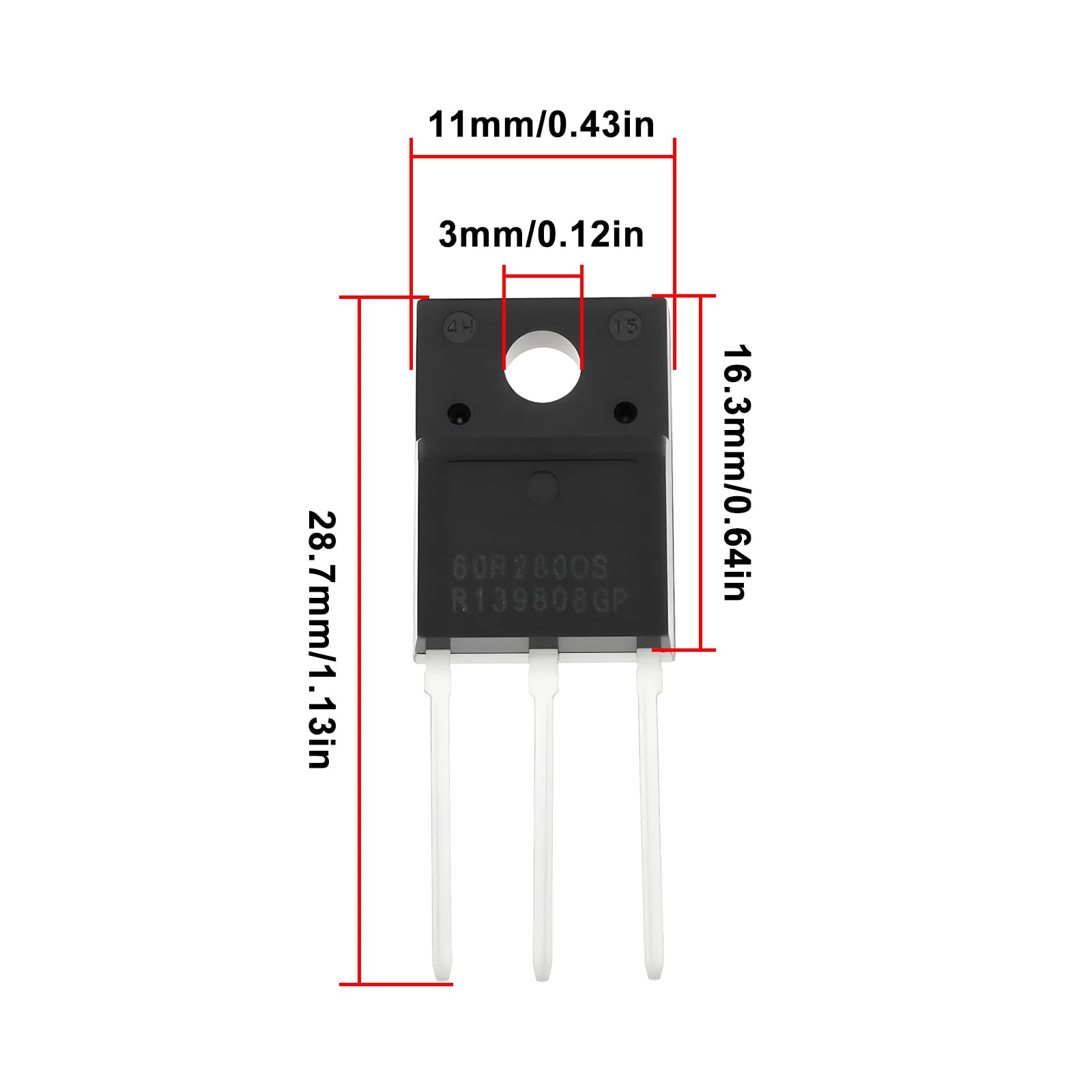 ECSiNG MMF60R280QS TO-220 Transistor de Efecto de Campo Iónico de Cristal Líquido de Gran Volumen