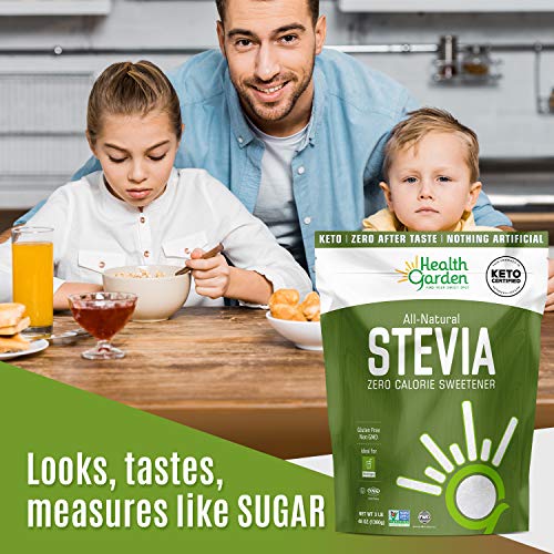 Health Garden Stevia Sweetener Powder - 4:1 Sugar Substitute - All Natural - Gluten Free - Keto Friendly - Tastes Like Sugar (2 Lbs) #TOP5