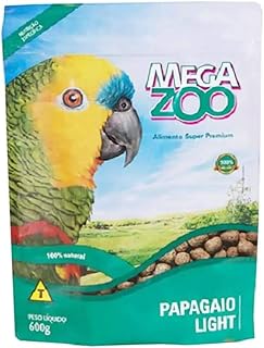 RAÇÃO MEGAZOO EXTRUSADA PAPAGAIO LIGHT 600G
