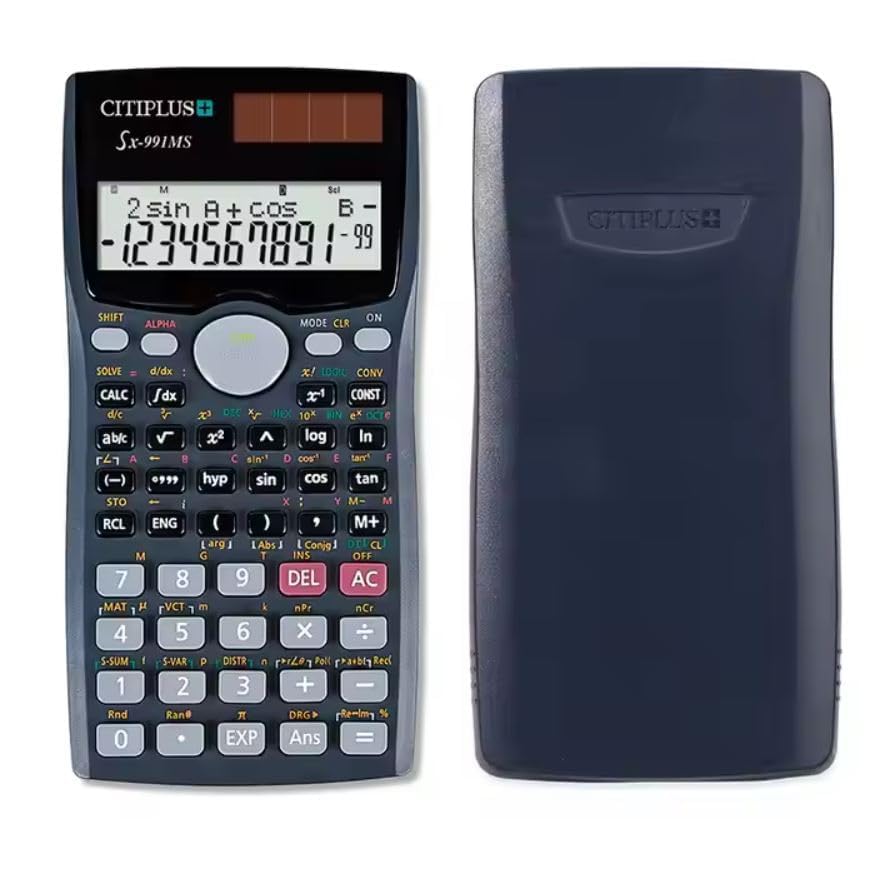Image of Sx-991MS Scientific Calculator, 401 Functions, Matrix Vector Calculations, STAT-Data, Dual Power Solar and Battery, ANS Function, with Hard Case