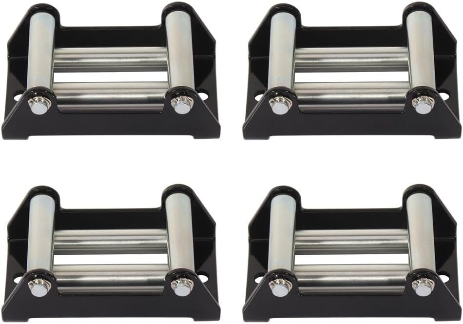4-1/4 inch Winch Fairlead 4 Way Winch Roller Fairlead, 3000lbs to 4000lbs Winch Roller Heavy Duty ATV UTV SUV Fairlead, Winch Accessories, 4 PCS