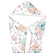Muslin Hooded Bath Towel for Baby or Toddler with Terry Cloth Interior 33 inches "Bloom Floral"
