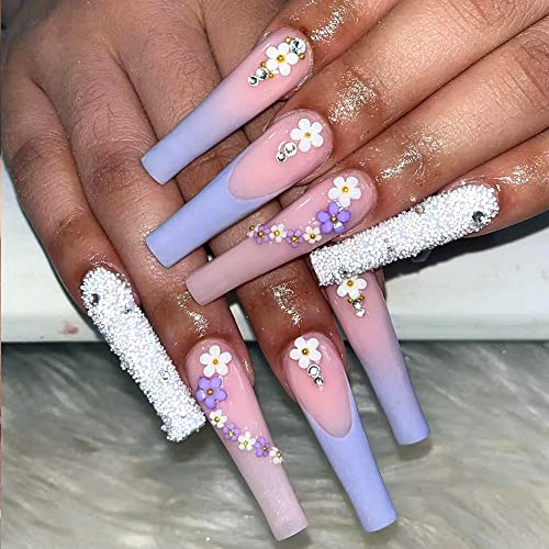 3D Flowers For Nails Charms For Acrylic Nail, With Gold Silver Caviar Beads Rhinestones & Pearls For Nail Art Decorations Diy Craft Accessories 6 Colors #TOP2