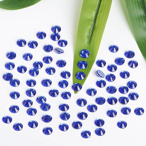 Image of Bymitel Hotfix Crystal Rhinestones Round Gems Iron on DIY Jewelry Making Flat Back for Crafts,Sapphire, 6.3mm(SS30 /288pcs)