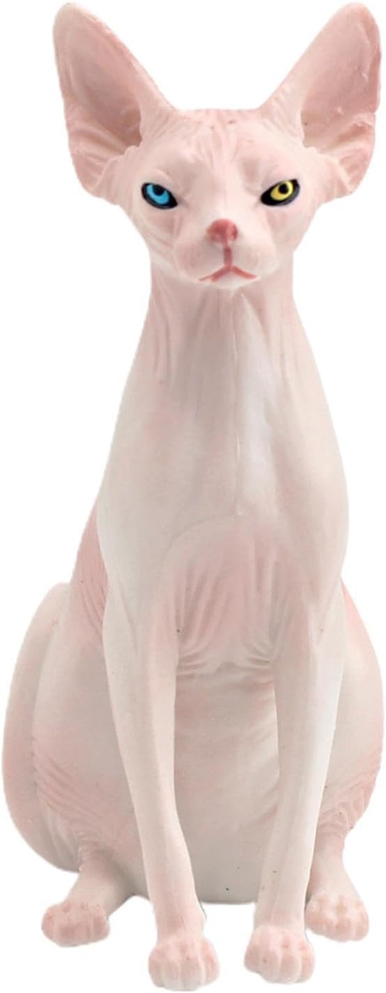 KumprohuKumprohu Cat Figurine | Miniature Hairless Cat Model Statue - 3.74 * 3.54 * 1.57in Hairless Cat Statue for Home Desktop Decor