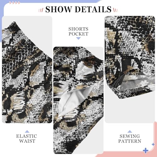 ZZXXB Black Snake Print Boys Long Pants Soft Trousers Elastic Waist Kids Lounge Bottoms with Pockets S-XL4