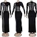 Ranfare Women's Nightclub Dress Party Dresses Bodycon Rhinestone Gown Evening Dress with Slit (888,Black, XL)