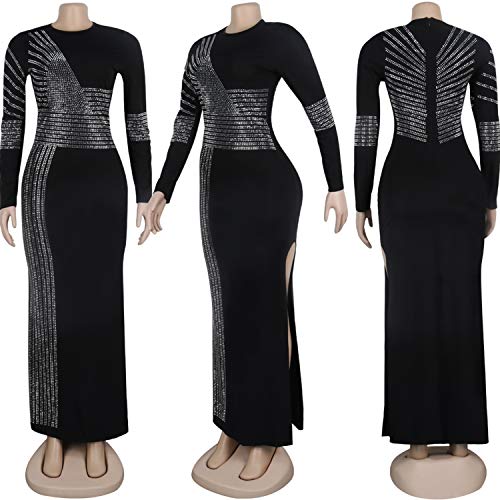 Women Long Sleeve Birthday Dresses Sexy hot Diamond Process Sexy Dress Party Club Night Dress…4