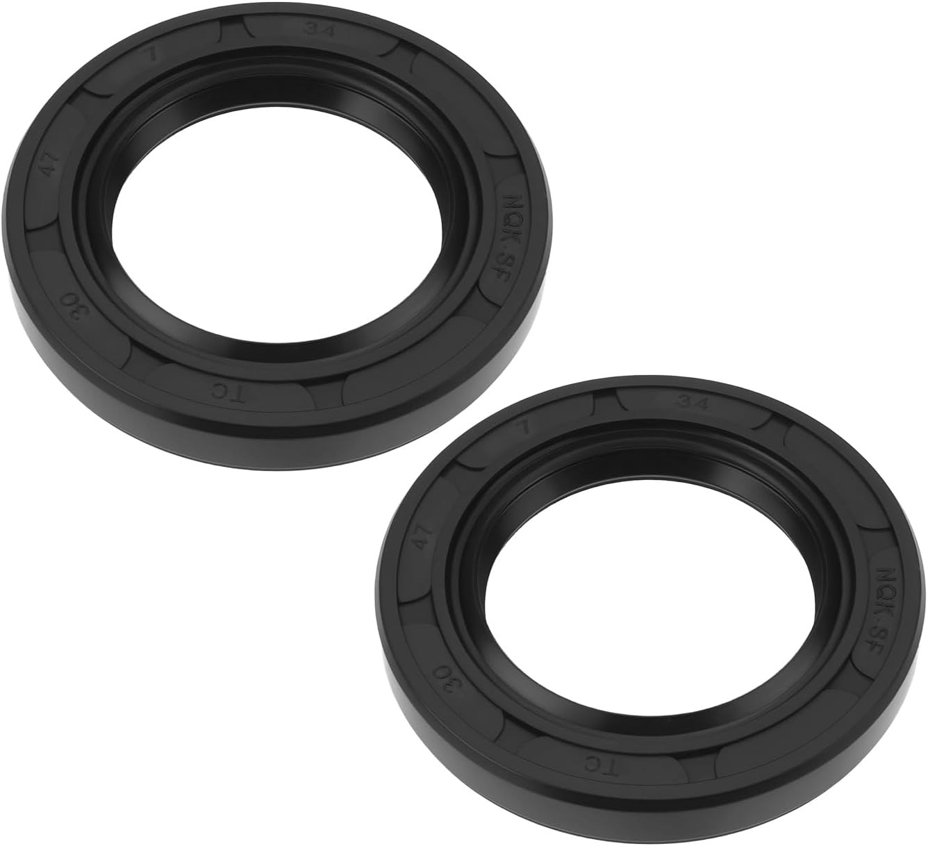 2Pcs Metric Shaft Oil Seal TC Double Lips Rubber Seal for Sealed Bearings Machinery Automobile Hydraulic Equipment 30x47x7mm Black