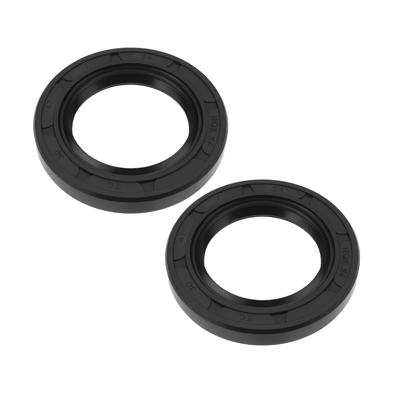 Lt Easiyl Black 2Pcs Metric Shaft Oil Seal Tc Double Lips Rubber Seal For Sealed Bearings Machinery Automobile Hydraulic Equipment 30X47x7mm