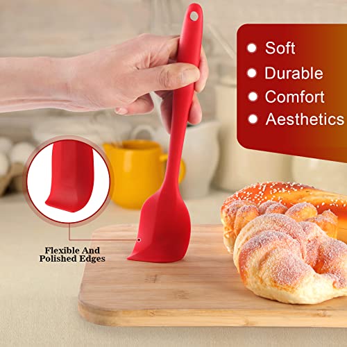 Bimttuml Silicone Spatula Set Rubber Spatula 10-Piece Kitchen Utensils For Cooking Stirring Suitable For Non-Stick Pans Scraper High Temperature Resistant Mini (Red） #TOP5