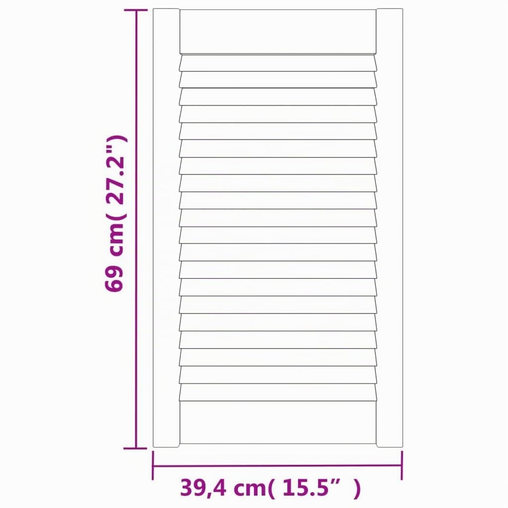vidaXL Portes d'Armoire à Persiennes 4 pcs, Portes de Placard à Chaussures, Panneaux de Radiateur, Décoration d'Intérieur, Bois de Pin Massif