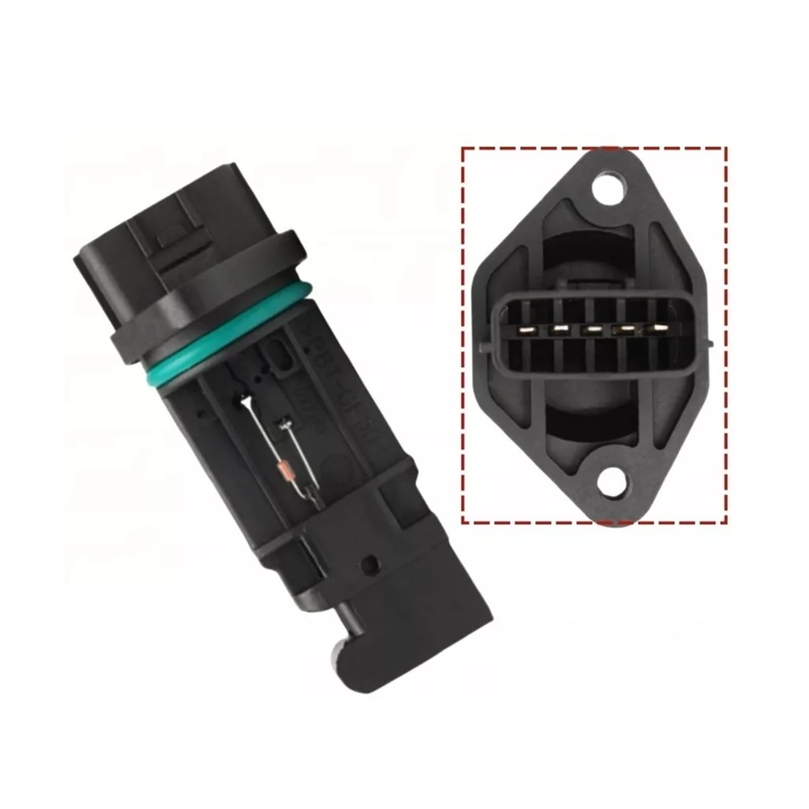 Capteur de débitmètre d'air massique à 5 broches, Compatible With Nissan Pathfinder 3.5L 2002-2003 22680-6N21A MAF Capteur de débit d'air automobile