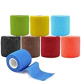 Self Adhesive Bandage Wrap 8 Pack 2" x 5 Yard Elastic Vet Wrap Cohesive Bandage Non Woven Breathable Bandage for Wrist Ankle Sprains Swelling(Rainbow)