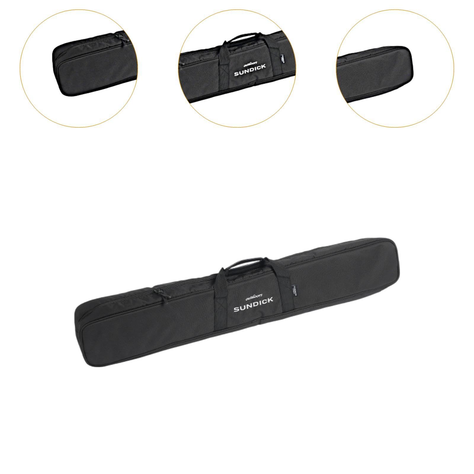 kowaku Tent Pole Bag Sturdy Camping Storage Bag with Heavy Duty Handle Versatile Zipper Closure Tripod Carry Case for Fishing Hiking, Black