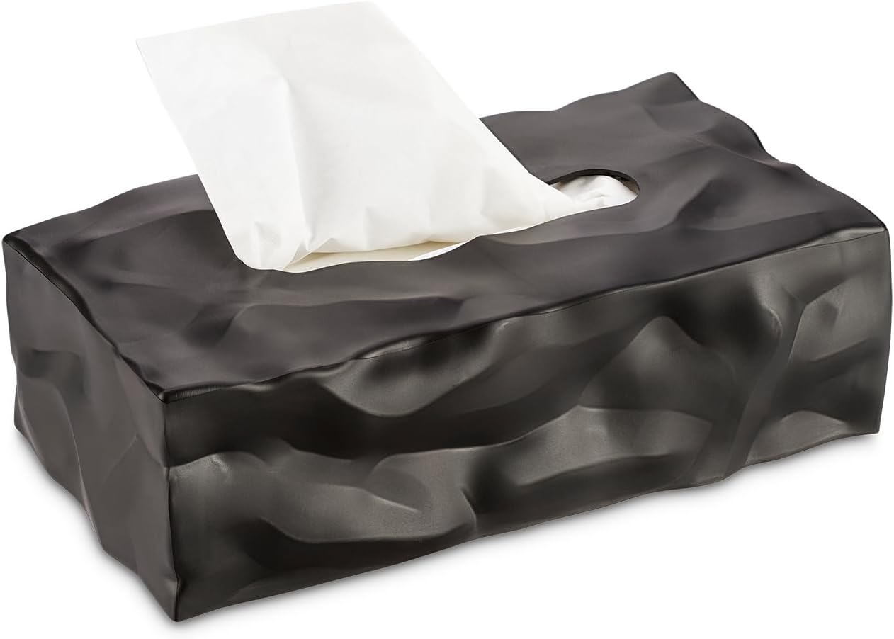 Essey 14414 Wipy II Rectangular Facial tissue Dispenser Box, Black