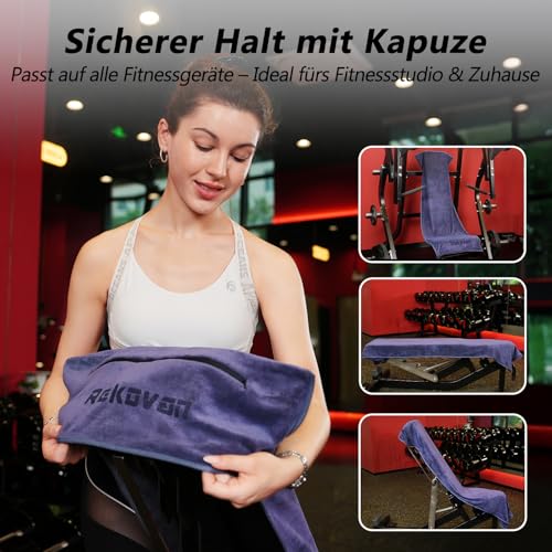 Fitness Handtuch Set - Groß 135×50 cm mit Reißverschlusstasche & 100×30 cm Sporthandtuch - Hochwertige Mikrofasern, Schnelltrocknend & Sanft - Inkl. Wäschesack - Für Fitnessstudio, Gym, Training, Yoga