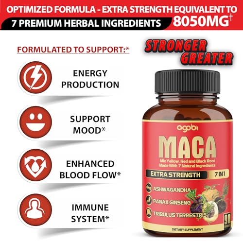 Maca Root Capsules - Supports Natural Health - Energy - Performance & Mood Supplement - Enhanced Blood Flow 3-Month Supply - Thumbnail 3