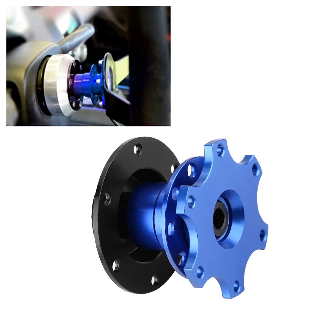 Universal Auto Lenkrad Schnellverschluss HUB Racing Adapter Snap Off Kit mit Schrauben Race/Rally/Motorsport(Blau)