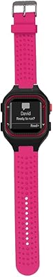 ECSEM Replacement Band Compatible with Garmin Forerunner 25 Running Watch Wristband Fitness Tracker for Smarwatch(Mans Strap) (Rose)