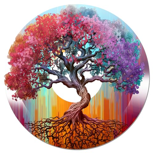 Majestic's Arbre de vie décoration murale bois – L’arbre de vie en couleurs pour votre decoration d’intérieur, salon (45 cm x 5 mm)