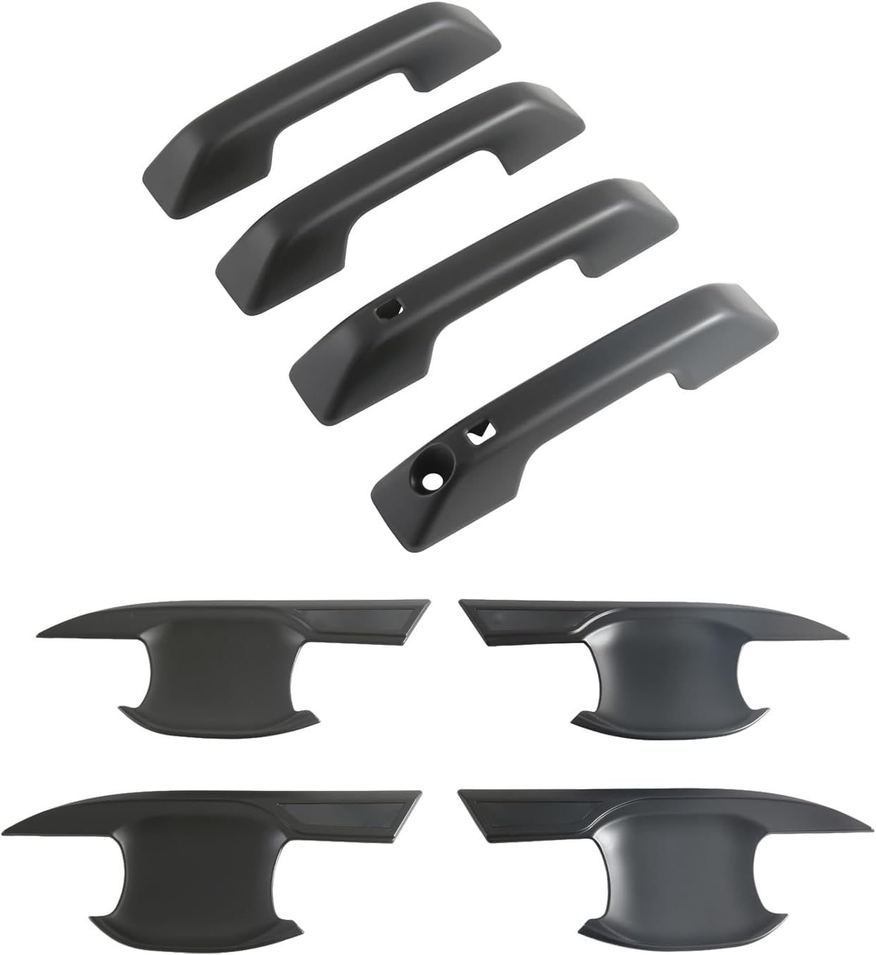 L2R LHD for BYD Shark 6 (2024-2025) Door Handle Cover Car Exterior Trim Overlay Sticker Decor Matte Black ABS 8 PCS