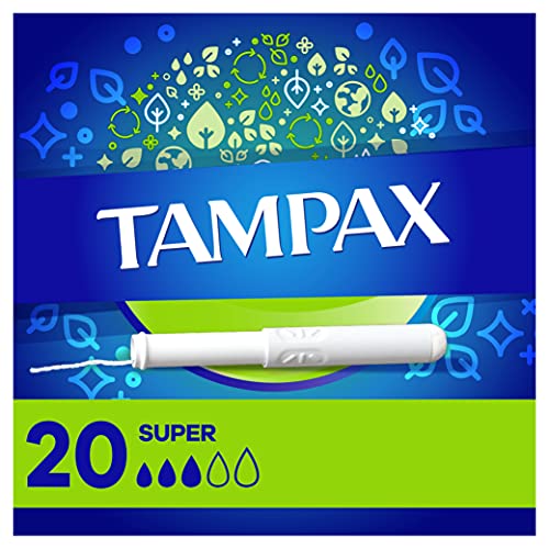 Tampax Tampons, Super Absorbency, Cardboard Applicator, Leakgaurd Skirt, Unscented, 20 Count X 4 Packs (80 Count Total) #TOP6