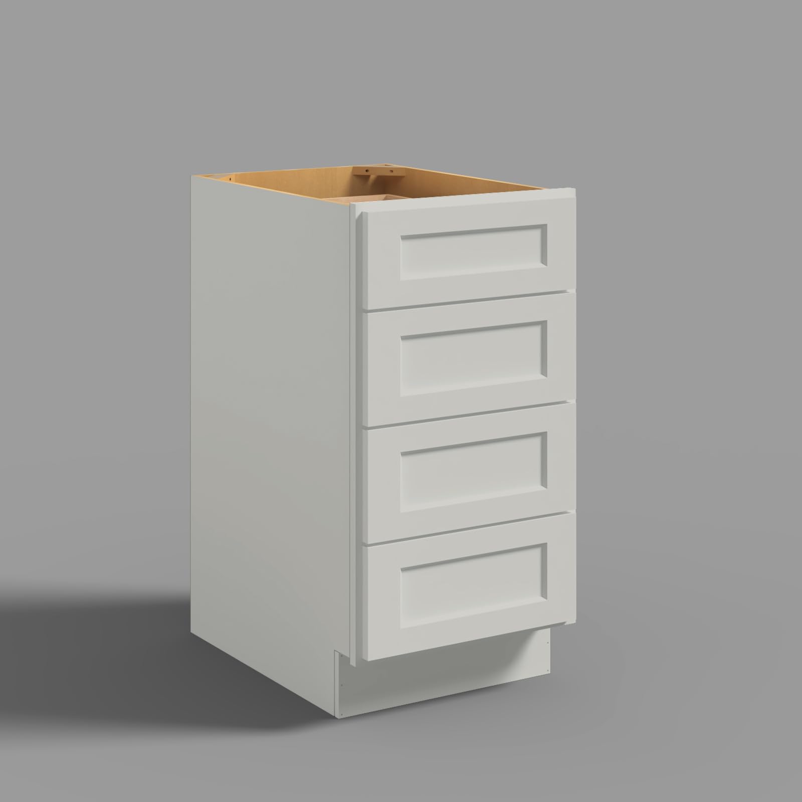 Hausvita 15" 4-Tier Undermount Kitchen Drawer Cabinet, RTA Storage Drawer, Full Extension Soft Close Slides, Ample Storage Organizer, MDF &amp; Plywood with UV Coating