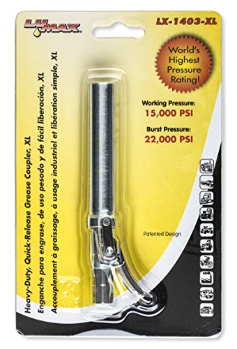 Lumax Lx-1403-Xl Heavy-Duty Quick Release Grease Coupler, Xl, 1/8" Npt. Compact 5” X 2”. Multi-Year Service Life: High-Performance Hydraulic Seal Tool Steel. #TOP1