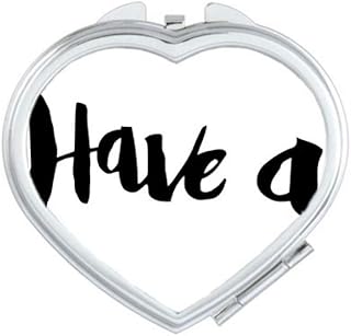 Have A Stylish Quote Handwrite Mirror Heart Portable Hand Pocket Makeup