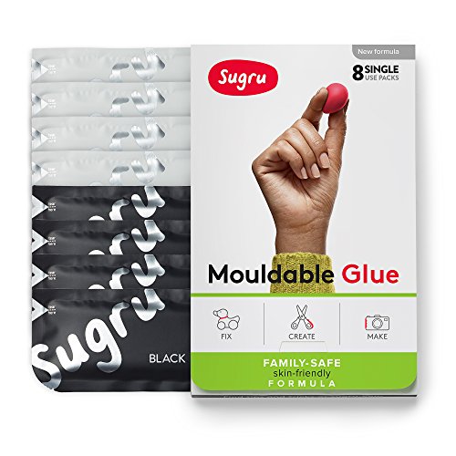Sugru I000447 Moldable Glue-Family-Safe | Skin-Friendly Formula-Black & White (8-Pack), 8 Piece
