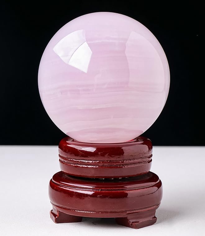Crystal Ball with Base Crystal Ball Glass Round Ball Fortune Telling Feng Shui Figurine Object (),65~70mm