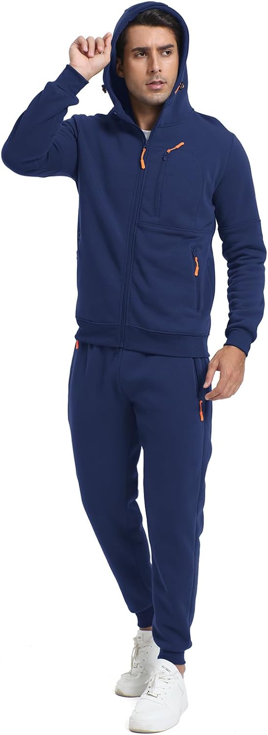 Men's Sweat Suits Jogging Tracksuit 2 Piece Set Casual Athletic Long Sleeve Hoodie Outfit - Image 2