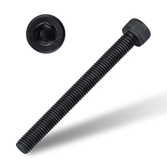 6 pcs M10-1.5 x 75mm Socket Head Cap Screws, 12.9 Grade Alloy Steel, Black Oxide Finish, Full Thread, Coarse Thread, Allen Hex Drive