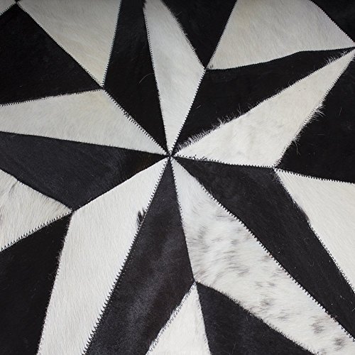 Rodeo Handmade Patchwork Star Smoky Black Cowhide Rug (Black) #TOP2