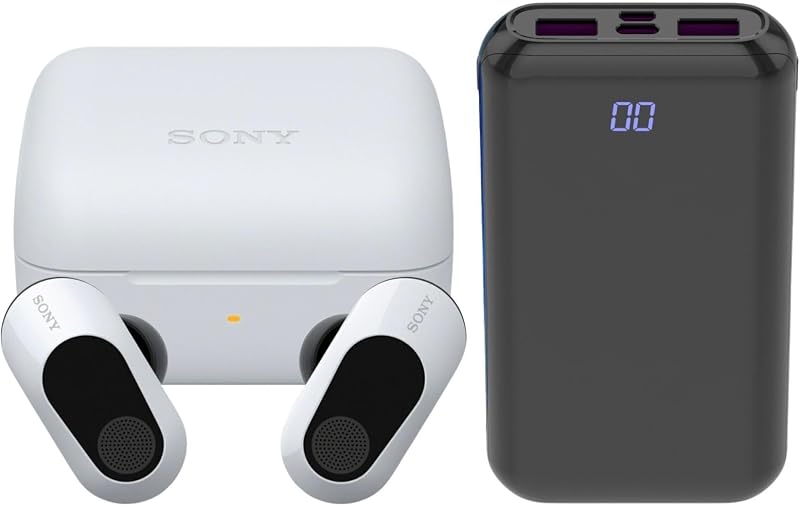 Paquete de auriculares inalámbricos para juegos con cancelación de ruido INZONE Buds (blanco) | Sonido espacial 360 con accesorio, hasta 12 horas, 12 horas de duración de la batería, cancelación activa de ruido, (2 artículos)