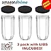 16oz Cups 6 Piece Set - 3 Replacement Cups WITH LIDS for Magic Bullet Blender LIDS INCLUDED