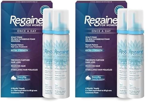 Regaine for Women, Hair Growth & Prevents further Hair Loss, Scalp Foam, with Minoxidil, 4 Months’ Supply, 2 x 73ml (Pack of 2)