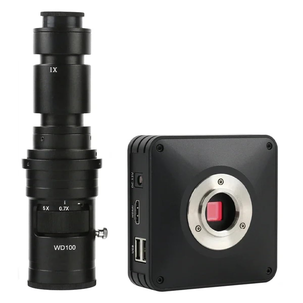 Microscope Full HD 1080P Sensor IMX185 HDMI Industrial Lab Electronic Digital Microscope UI C-Mount Camera USB Disk Storage(with 500x Lens)